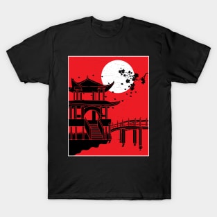 Cool Japanese Temple design T-Shirt